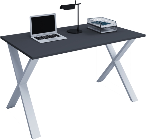 VCM Schreibtisch Lona 919602 Silber / Anthrazit H. 76 x B. 80 x T. 50 cm