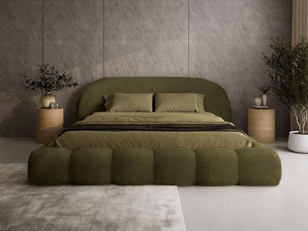Compleo Polsterbett OMBIS, Wolkenbett mit Bettkasten und Lattenrost, Designer-Bett, MADE IN EU