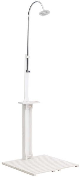 vidaXL Gartendusche Holz Weiß 48207