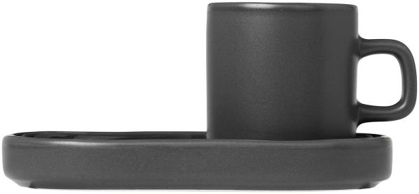 blomus Espressotasse PILAR, 4-tlg, Keramik, 2 Tassen, 2 Untertassen