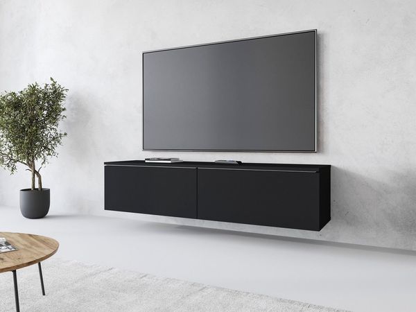 INOSIGN Lowboard LOWBOARD D, wahlweise mit oder ohne Beleuchtung, modernes TV-Board ohne Griffe, mit viel Stauraum,stehend und hängend