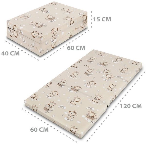 Babymatratze Klappmatratze Faltbare Reisebett Baby Matratze Faltmatratze 60x120 cm, Amazinggirl