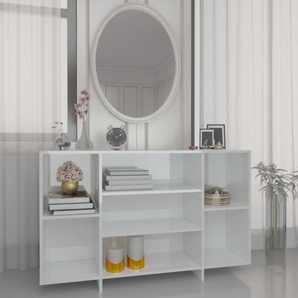 vidaXL Sideboard Hochglanz-Weiß 120x30x75 cm Holzwerkstoff 809626