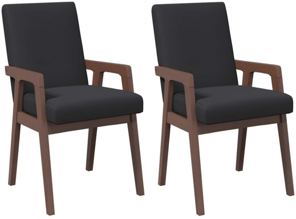 vidaXL Esszimmerstühle mit Kissen 2 Stk. Braun Massivholz Gummibaum 4102482