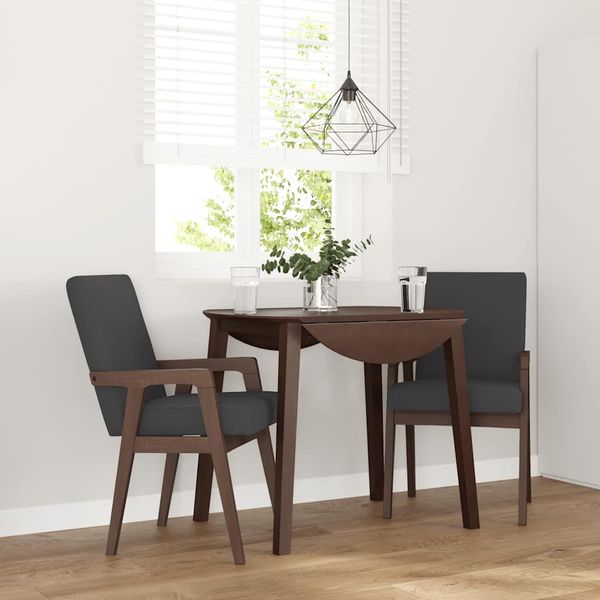 vidaXL Esszimmerstühle mit Kissen 2 Stk. Braun Massivholz Gummibaum 4102482