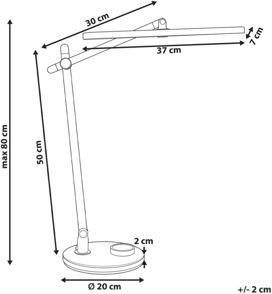 LED Schreibtischlampe HYDRUS mit Dimmer Silber Bild 2