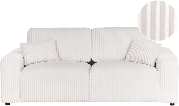 3-Sitzer SANDORA Cord Cremeweiß