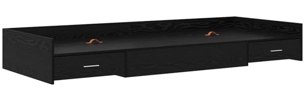 vidaXL Bettrahmen Schwarz Eichen-Optik 80 x 200 cm Holzwerkstoff 3335238 Bild 1