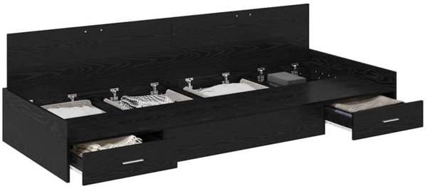 vidaXL Bettrahmen Schwarz Eichen-Optik 80 x 200 cm Holzwerkstoff 3335238 Bild 2