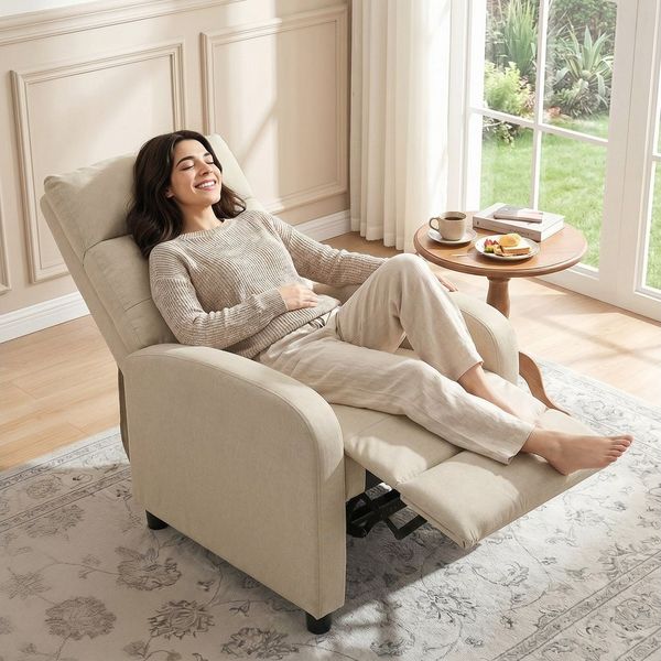 HOMCOM Relaxsessel Gepolstert Liegesessel (Set, 1-St, 1), Mit 155° Liegefunktion und hochwertiger Polsterung