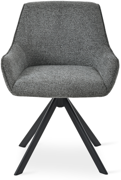 GOEURVANT 1178 Esszimmerstühle 4er-Set, 360° Drehbar, Chenille - Schiefergrau Bild 8
