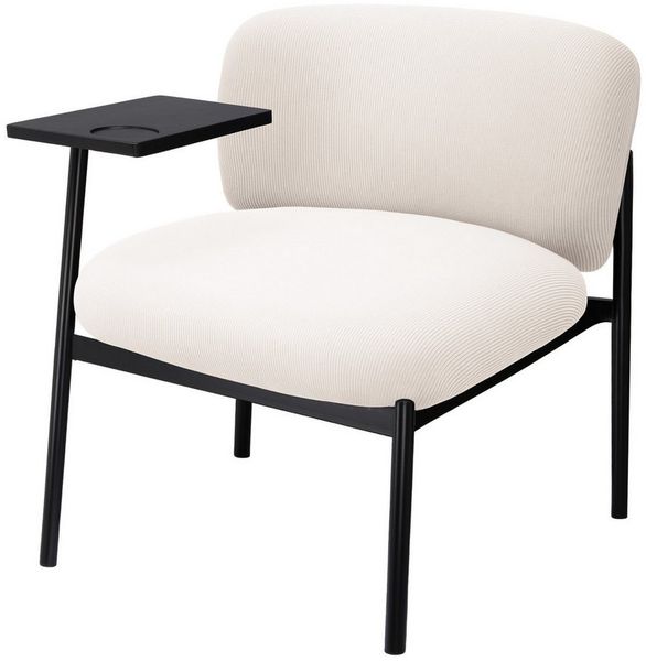 COMHOMA Loungesessel Sessel Relaxsessel Ohrensessel modern, Polsterstuhl mit Metallbeinen, Einzelsofa für Wohnzimmer/Schlafzimmer/Garten, Beige