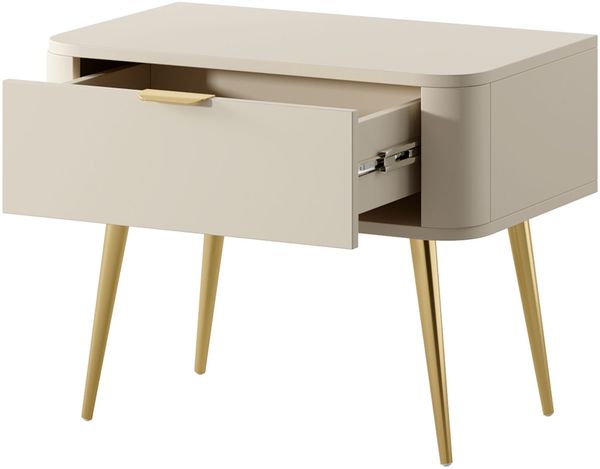 Selsey 'Oval' Nachttisch mit Schublade, beige, ca. 49 x 63 x 38 cm Bild 4
