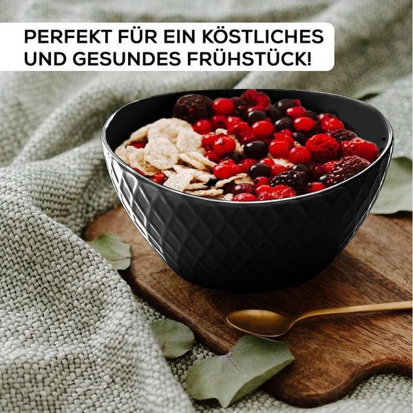 MiaMio Tafelservice Tafelservice 24tlg Geschirrset 6 Personen Kombiservice Keramik Schwarz (24-tlg), 6 Personen, Keramik