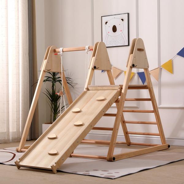 HOME DELUXE Klettergerüst Indoor inkl. Rutsche und Schaukel IDA