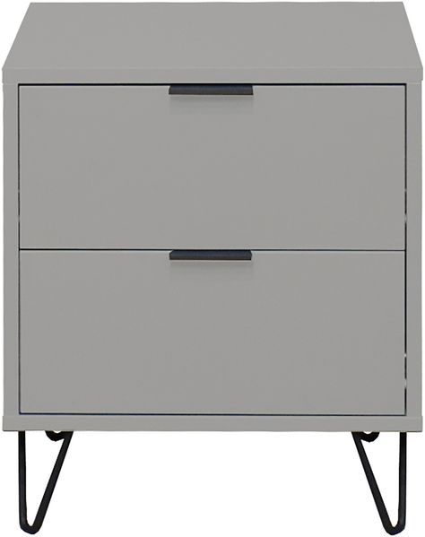 Nachtkommode >Bonnie< in kreidegrau matt lack - 51x60x45cm (BxHxT)