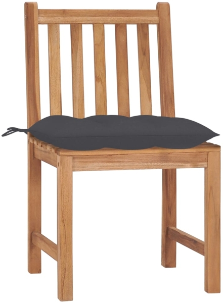 vidaXL Gartenstühle 4 Stk. mit Kissen Massivholz Teak 3073103