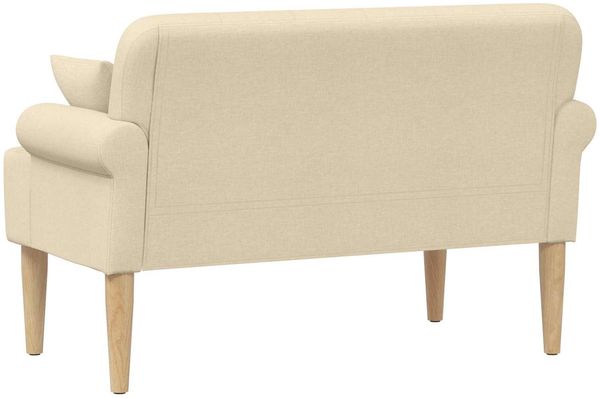 vidaXL Zweisitzer mit Knopfheftung Creme 120 x 65 x 79 cm Stoff 42041816 Bild 5