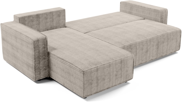 AX LIVING Ecksofa L Form Aydin Cord Schlafsofa Beige Schlaffunktion Bild 4