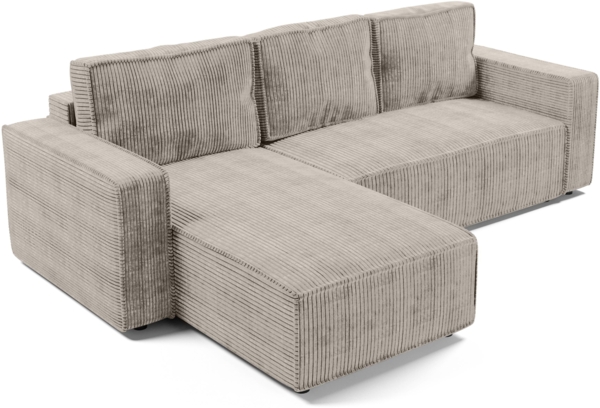 AX LIVING Ecksofa L Form Aydin Cord Schlafsofa Beige Schlaffunktion Bild 3