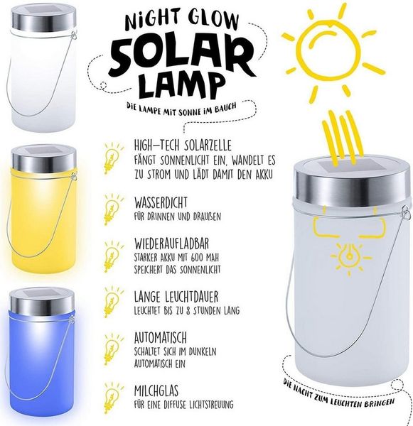 Goods+Gadgets LED Solarleuchte LED Einmachglas Solarleuchte – Solar Lampe für Garten, Terrasse & Deko, Solarglas
