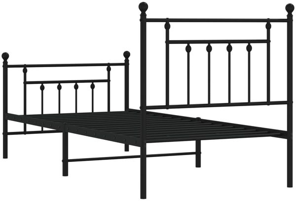 vidaXL Bettgestell mit Kopf- und Fußteil Metall Schwarz 90x190 cm 353547 Bild 8