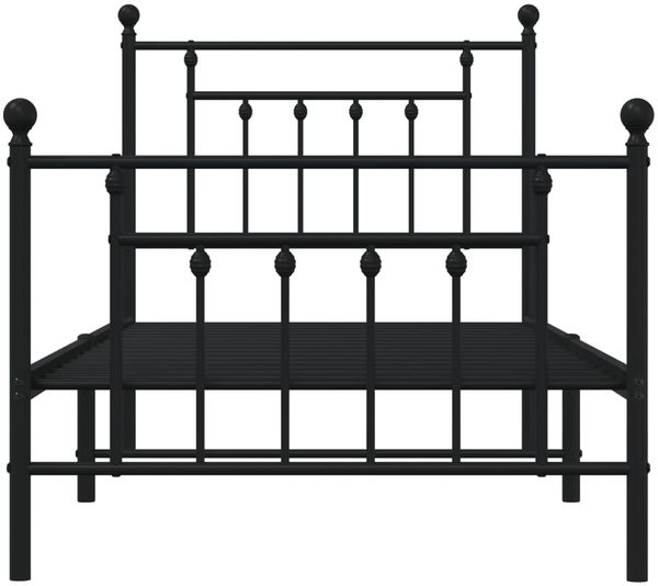vidaXL Bettgestell mit Kopf- und Fußteil Metall Schwarz 90x190 cm 353547 Bild 6