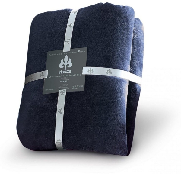 Irisette Kuscheldecke uni Decken Relax 8900 marine 150 x 200 cm + Bild 3