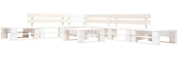 vidaXL 6-tlg. Paletten-Lounge-Set Holz Weiß 277395