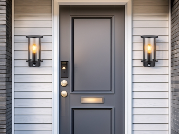 LED Außenwandleuchte mit Bewegungsmelder aus Edelstahl & Rauchglas, H: 25cm Bild 5