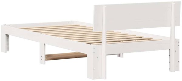 vidaXL Bettrahmen mit Kopfteil Weiß 80 x 200 cm Massives Kiefernholz 872672 Bild 7