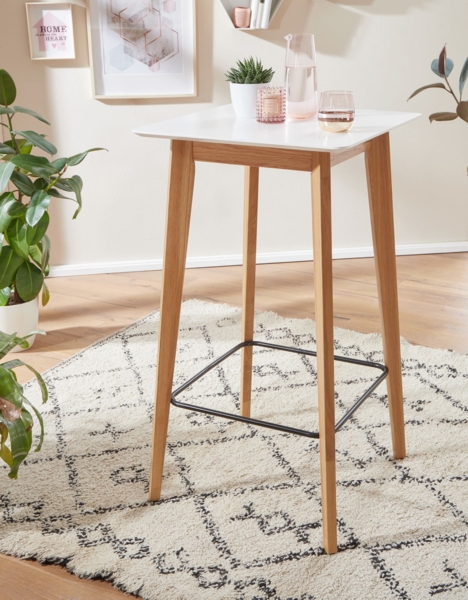 Stehtisch 60 x 110 x 60 cm Weiß Bild 3