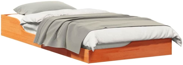vidaXL Bodenbettgestell Wachsbraun 80 x 200 cm Massivholz Kiefer 873393 Bild 2