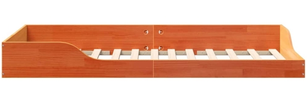 vidaXL Bodenbettgestell Wachsbraun 80 x 200 cm Massivholz Kiefer 873393 Bild 5