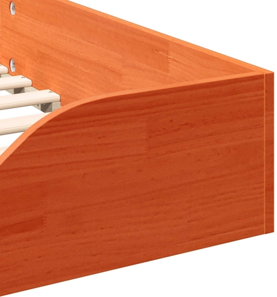 vidaXL Bodenbettgestell Wachsbraun 80 x 200 cm Massivholz Kiefer 873393 Bild 7