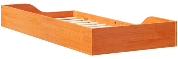 vidaXL Bodenbettgestell Wachsbraun 80 x 200 cm Massivholz Kiefer 873393 Bild 6