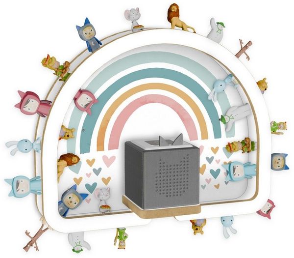 Holzura Kinderregal Tonie Regal Regenbogen mit magnetischem Rahmen für Toniefiguren