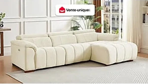 Vente-unique - MOLPICA Sofa Stoff Beige - B 168 cm x H 92 cm x L 278 cm