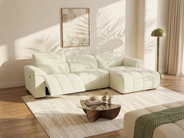 Vente-unique - MOLPICA Sofa Stoff Beige - B 168 cm x H 92 cm x L 278 cm