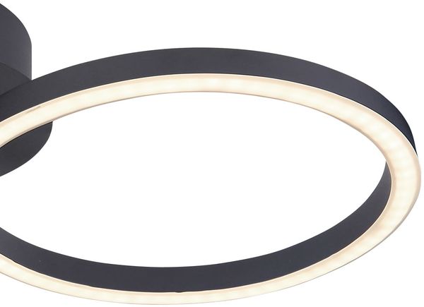 LED Deckenleuchte, Ring Design, schwarz, L 49 cm Bild 8