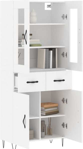 vidaXL Highboard Weiß 69,5x34x180 cm Holzwerkstoff 3198561 Bild 3