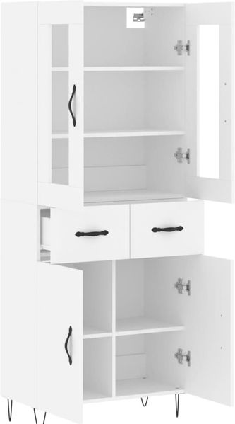 vidaXL Highboard Weiß 69,5x34x180 cm Holzwerkstoff 3198561 Bild 4