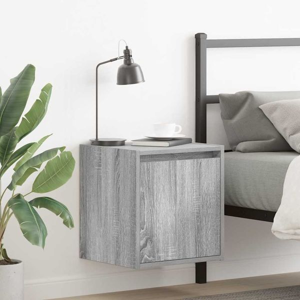 vidaXL Wand-Nachttisch Grau Sonoma 38x34x40 cm 861239