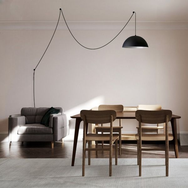 Bamyum Pendelleuchte Pendelleuchte Lipeo mit Stecker Metall, Modern Hängelampe, ohne Leuchtmittel