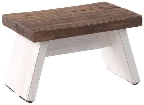 DESIGN DELIGHTS Hocker NOSTALGISCHER FUßHOCKER "SCHEMEL", Altholz massiv, Holzhocker, Farb