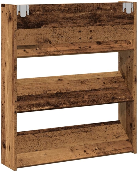 vidaXL Schuhregal Wandmontage Altholz-Optik 80x18x90 cm Holzwerkstoff 856544 Bild 5
