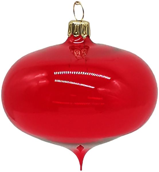Zwiebel Weihnachtskugeln Ø 8cm, rot transparent, Thüringer Glas Weihnachtsschmuck