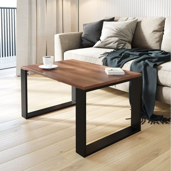 AKKE Couchtisch (PVC), Außergewöhnlicher Höhe:55 cm Deko Modern mit schwarzen Beinen 2mm