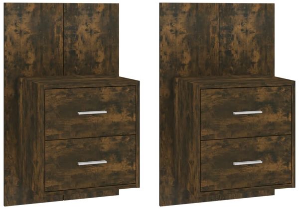 vidaXL Wand-Nachttische 2 Stk. Räuchereiche Holzwerkstoff [816959] Bild 2