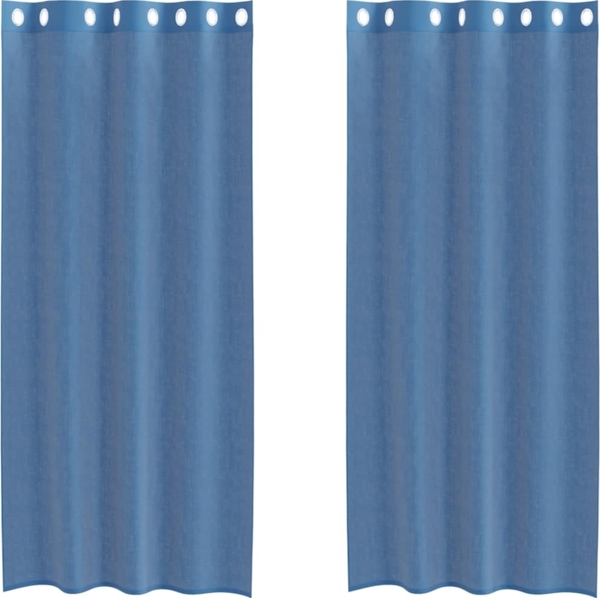 vidaXL Voile Vorhänge mit Ösen 2 Stk. Königsblau 4102115